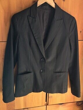 Theory Women's Black Wool 2 Button Blazer Size 4